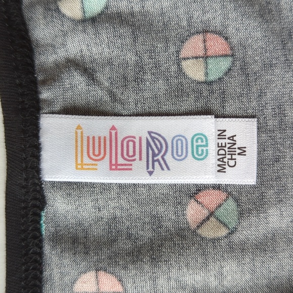 LulaRoe Scoop Neck LS High Low Top M Black Multicolor - Picture 2 of 12